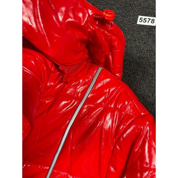 Milano Di Rouge Jacket Mens Medium Red Elliot Puffer Coat Removable Hood M086 - Picture 12 of 16